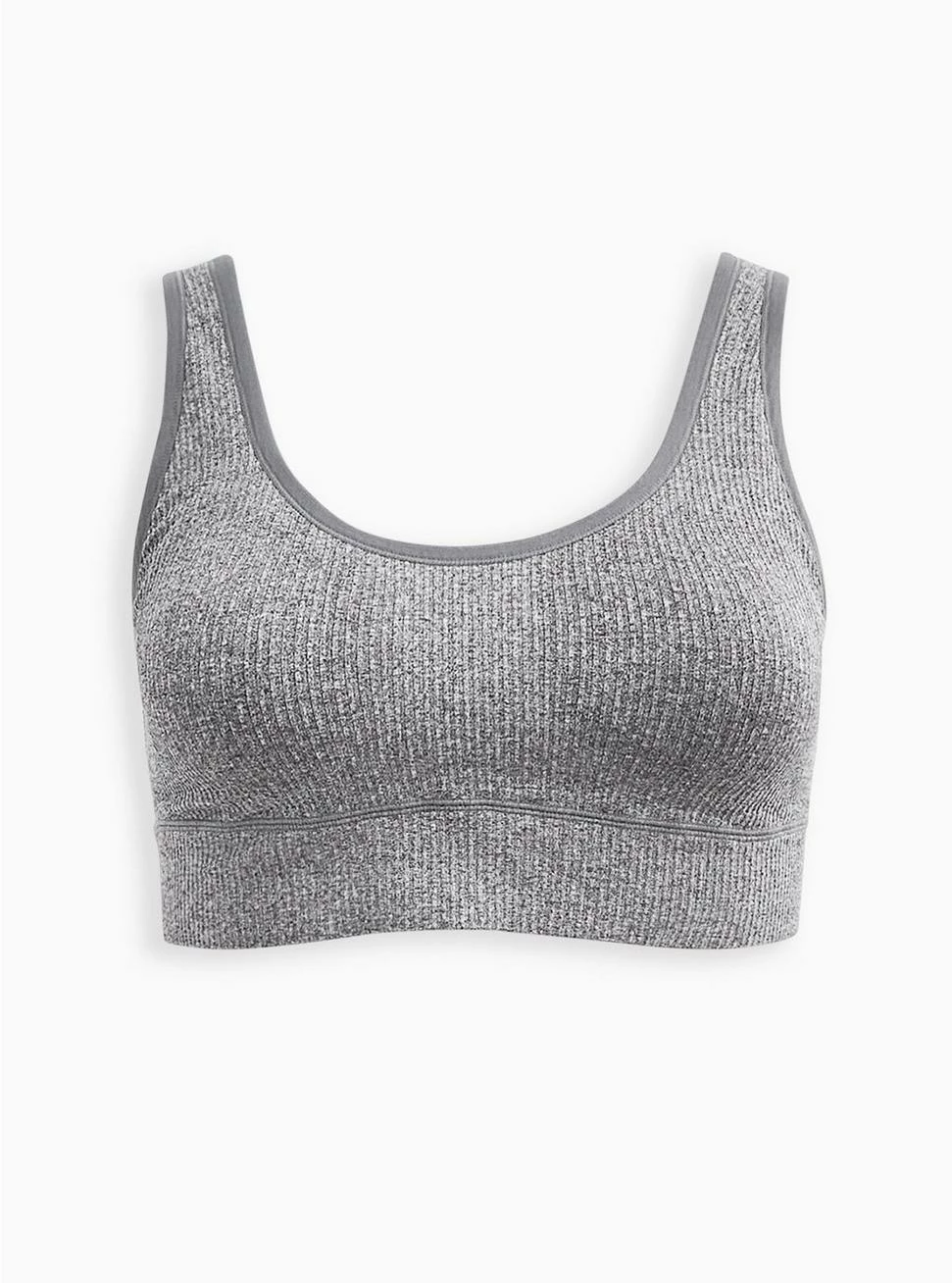 Null Scoop Neck Seamless Bralette - Ribbed Heather Grey 6 Null Scoop Neck Seamless Bralette - Ribbed Heather Grey - Image 4