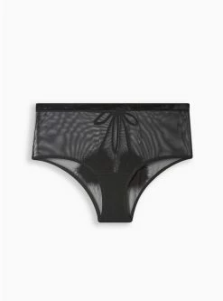 Null Marabou Cut Out Cheeky Panty - Mesh Black -Cheap Torrid Shop 15648735 02124 flat