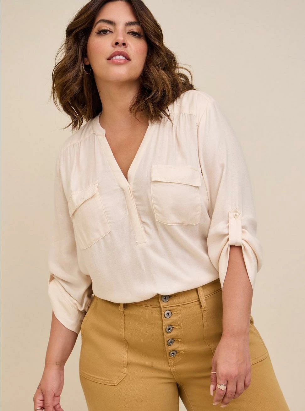 TORRID Harper Brushed Rayon Pullover 3/4 Sleeve Tunic Blouse 3 TORRID Harper Brushed Rayon Pullover 3/4 Sleeve Tunic Blouse