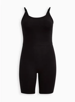 TORRID Bike Short Catsuit - Black -Cheap Torrid Shop 16096234 00133 flat