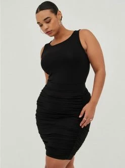 TORRID Cinched Mini Skirt - Super Soft Black 8 TORRID Cinched Mini Skirt - Super Soft Black -Cheap Torrid Shop 16154167 00684 av2