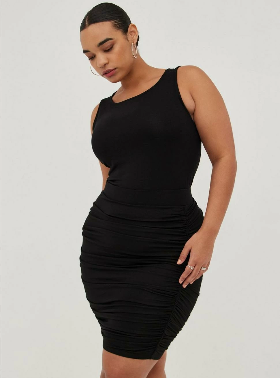 TORRID Cinched Mini Skirt - Super Soft Black 5 TORRID Cinched Mini Skirt - Super Soft Black - Image 3