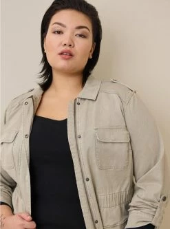 TORRID Twill Essential Anorak -Cheap Torrid Shop 16159439 06580 av3