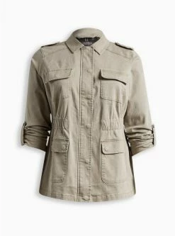 TORRID Twill Essential Anorak -Cheap Torrid Shop 16159439 06580 flat