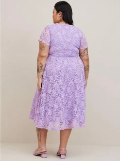 TORRID Midi Lace Fit And Flare Dress -Cheap Torrid Shop 16162596 00149 av2
