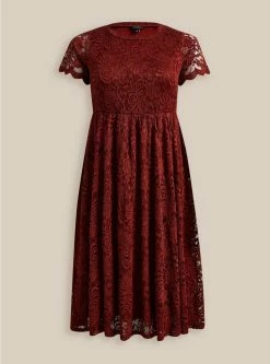 TORRID Midi Lace Fit And Flare Dress -Cheap Torrid Shop 16162596 02785 flat