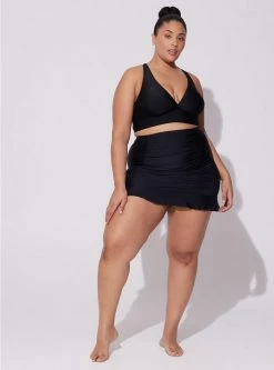 TORRID Retro High-Rise Long Ruched Swim Skirt With Brief -Cheap Torrid Shop 16246858 00684 av1