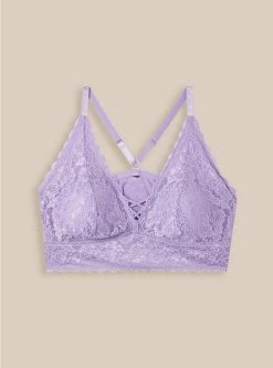 Null Lightly Lined Lace Xo Front Bralette -Cheap Torrid Shop 16411595 10186 flat