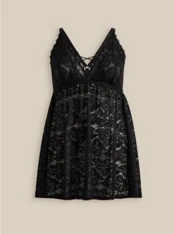 Null Simply Lace Xo Front Babydoll -Cheap Torrid Shop 16412804 02124 flat