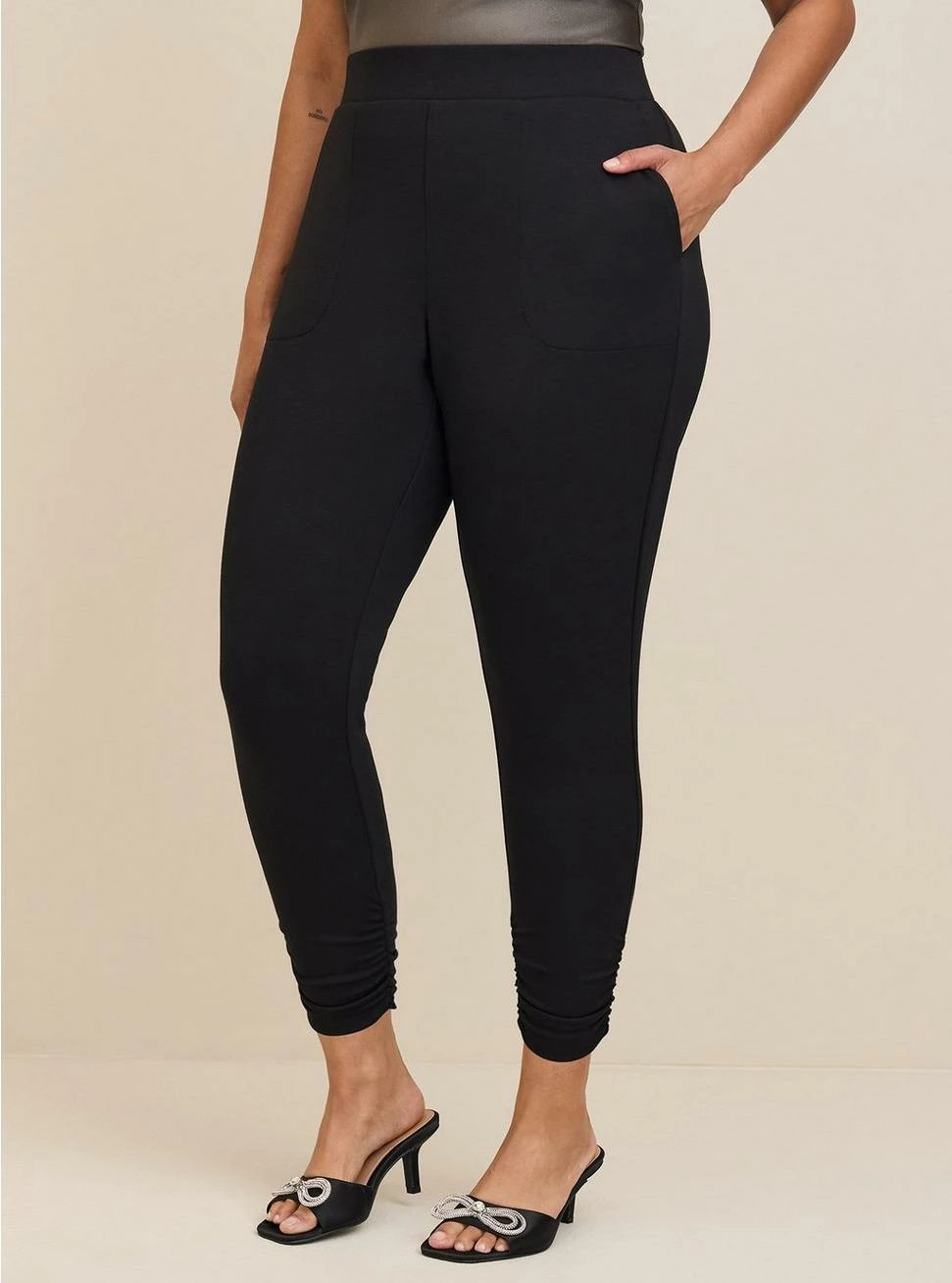 TORRID Crop Pull-On Skinny Studio Cupro High-Rise Side Cinch Pant (Regular) 4 TORRID Crop Pull-On Skinny Studio Cupro High-Rise Side Cinch Pant (Regular) - Image 2