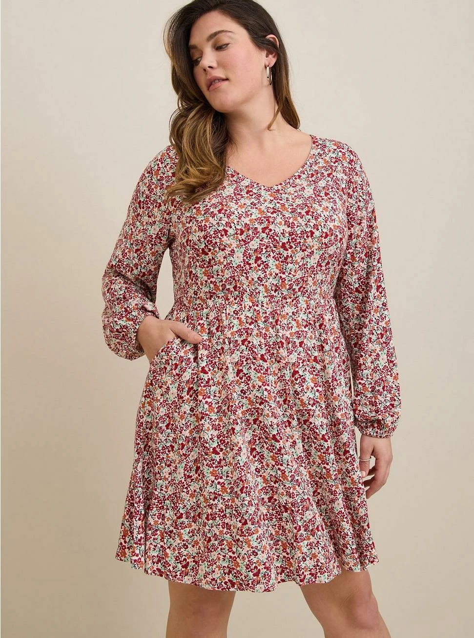 TORRID Voluminous Textured Stretch Rayon Mini Skater Dress 4 TORRID Voluminous Textured Stretch Rayon Mini Skater Dress - Image 2