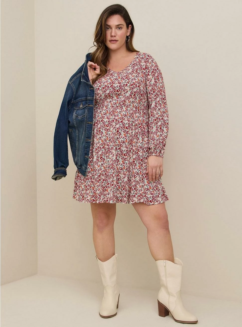 TORRID Voluminous Textured Stretch Rayon Mini Skater Dress 3 TORRID Voluminous Textured Stretch Rayon Mini Skater Dress