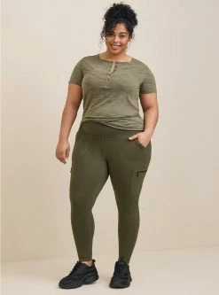 HAPPYCAMPER Happy Camper Performance Core Full Length Active Legging With Cargo Pocket