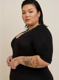 TORRID Mini Super Soft Elbow Sleeve Bodycon Dress -Cheap Torrid Shop 16775211 00684 av3