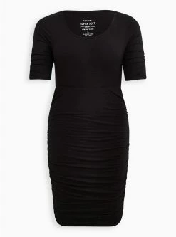 TORRID Mini Super Soft Elbow Sleeve Bodycon Dress -Cheap Torrid Shop 16775211 00684 flat