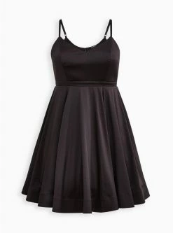 TORRID Mini Satin Skater Dress -Cheap Torrid Shop 16822936 00684 flat