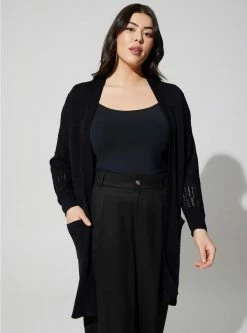 TORRID Duster Open Front Stitch Detail Sweater