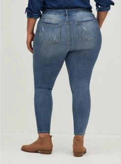 TORRID Bombshell Skinny Premium Stretch High-Rise Destructed Jean -Cheap Torrid Shop 16917338 02046 av2