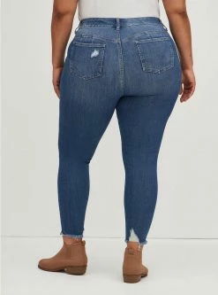 TORRID Bombshell Skinny Premium Stretch High-Rise Destructed Jean -Cheap Torrid Shop 16917338 08343 av2
