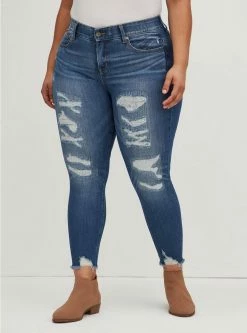 TORRID Bombshell Skinny Premium Stretch High-Rise Destructed Jean