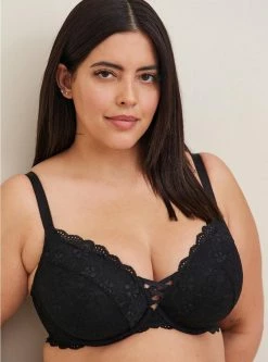 TORRID XO Push-Up Plunge Bra - Lace Black With 360° Back Smoothing™