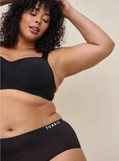 TORRID Active Microfiber Mid-Rise Cheeky Logo Panty -Cheap Torrid Shop 16924974 02124 av3