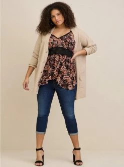 TORRID Gauze Babydoll Tank With Lace Inset Cami -Cheap Torrid Shop 16928368 10723 av1