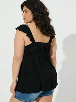 TORRID Babydoll Super Soft Slub Ruffle Shoulder Tank 9 TORRID Babydoll Super Soft Slub Ruffle Shoulder Tank -Cheap Torrid Shop 16991718 00684 av2