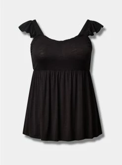 TORRID Babydoll Super Soft Slub Ruffle Shoulder Tank 11 TORRID Babydoll Super Soft Slub Ruffle Shoulder Tank -Cheap Torrid Shop 16991718 00684 flat
