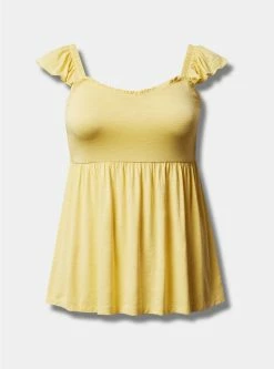 TORRID Babydoll Super Soft Slub Ruffle Shoulder Tank 9 TORRID Babydoll Super Soft Slub Ruffle Shoulder Tank -Cheap Torrid Shop 16991718 02532 flat