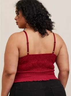 TORRID Lace Smocked Crop Top -Cheap Torrid Shop 17174733 00187 av3