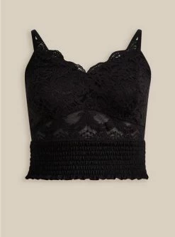 TORRID Lace Smocked Crop Top -Cheap Torrid Shop 17174733 00684 flat