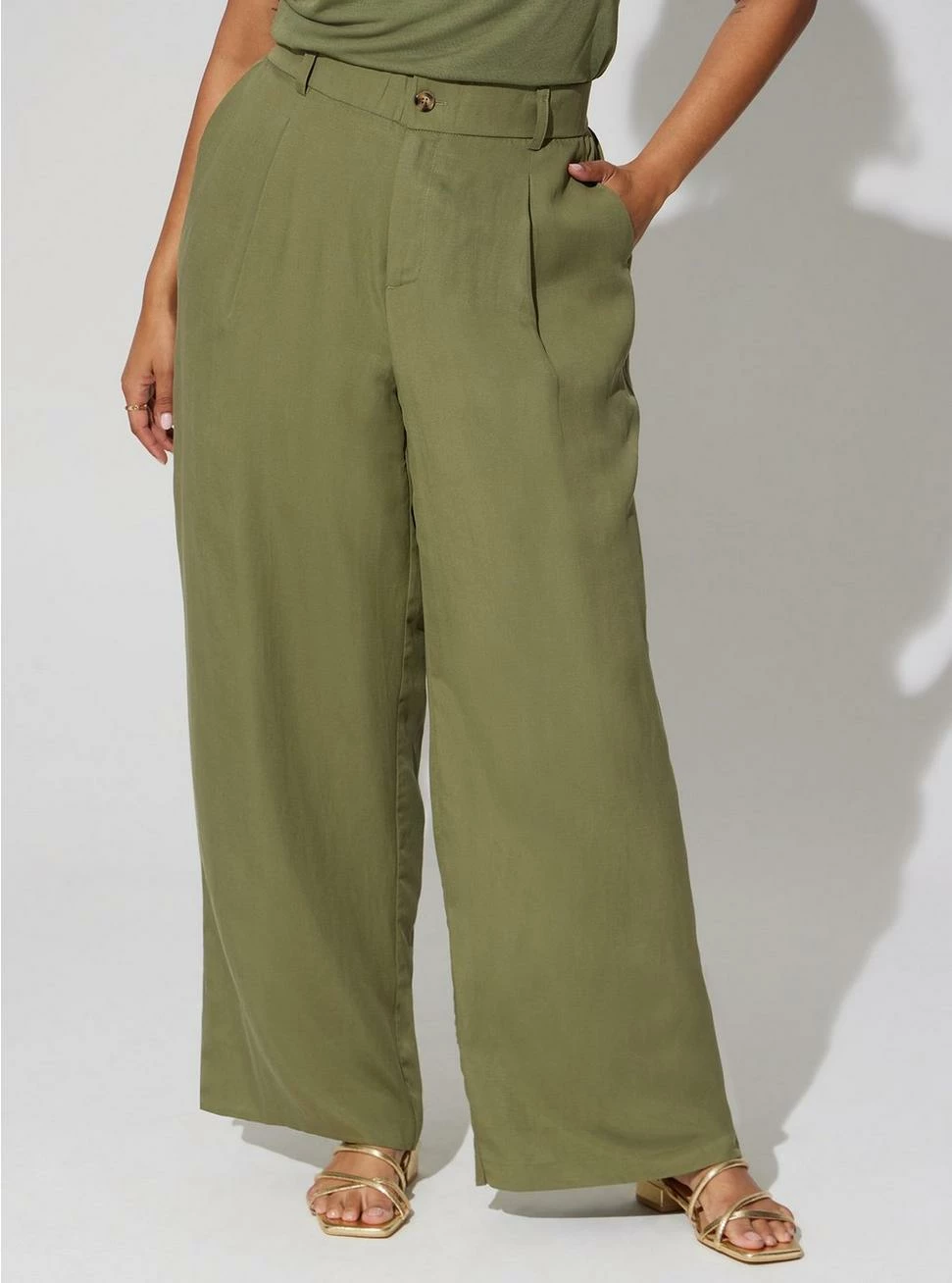 TORRID Wide Leg Studio Linen High-Rise Pant 4 TORRID Wide Leg Studio Linen High-Rise Pant - Image 2