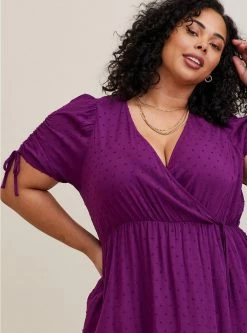 TORRID Midi Swiss Linen Surplice Dress -Cheap Torrid Shop 17369999 06555 av3