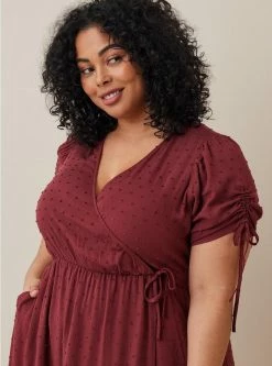 TORRID Midi Swiss Linen Surplice Dress -Cheap Torrid Shop 17369999 10323 av2