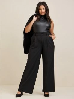 TORRID Wide Leg Stretch Crepe High-Rise Pant