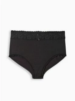 TORRID Second Skin High Rise Brief Lace Trim Panty -Cheap Torrid Shop 17523278 02124 flat