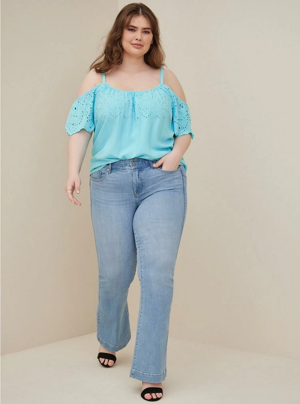 TORRID Challis Embroidered Cold Shoulder Top 4 TORRID Challis Embroidered Cold Shoulder Top - Image 2