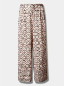 TORRID Pull-On Wide Leg Stretch Challis High-Rise Pant -Cheap Torrid Shop 17656887 10370 flat