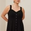 TORRID Fit And Flare Rayon Slub Lace Trim Button-Front Tank -Cheap Torrid Shop 17657983 00684 hi