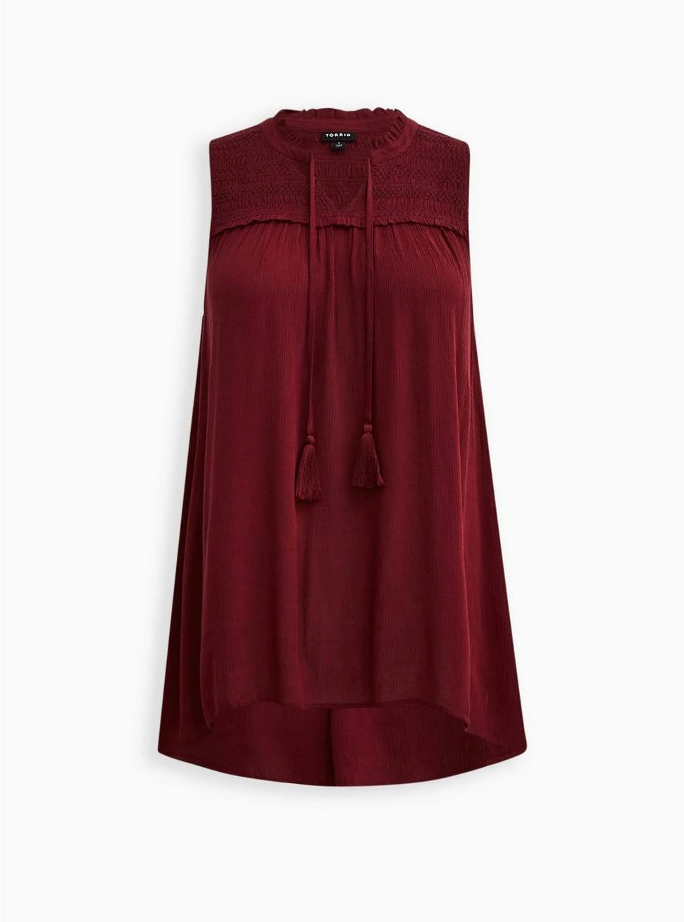 TORRID Embroidered Tunic Tank - Crinkle Gauze Wine 7 TORRID Embroidered Tunic Tank - Crinkle Gauze Wine - Image 5