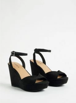 TORRID Twist Front Platform Wedge - Black (WW)