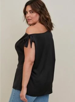 TORRID Satin Off-Shoulder Top -Cheap Torrid Shop 18305163 00684 av2