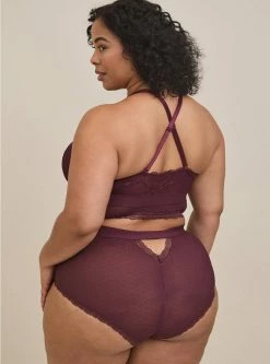 TORRID Dot And Lace Brief Panty With Keyhole Back -Cheap Torrid Shop 18338092 08693 av2