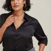 TORRID Madison Satin Button Up Long Sleeve Shirt -Cheap Torrid Shop 18411619 00684 hi