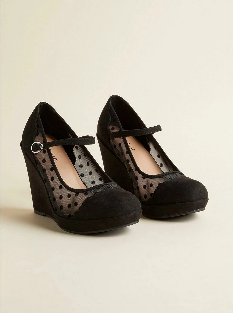 TORRID Dot Mesh Platform Wedge (WW) 3 TORRID Dot Mesh Platform Wedge (WW)
