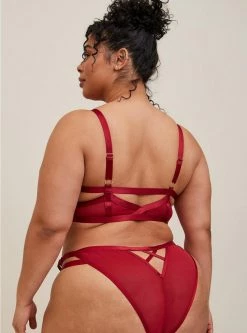 TORRID Overt Strappy Satin Tanga Panty -Cheap Torrid Shop 18438130 00187 av2