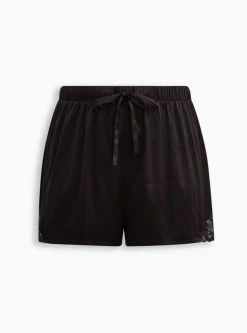 TORRID Dream Satin Lace Trim Short -Cheap Torrid Shop 18486552 00684 flat