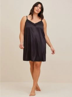 TORRID Dream Satin Lace Trim Sleep Cami Gown