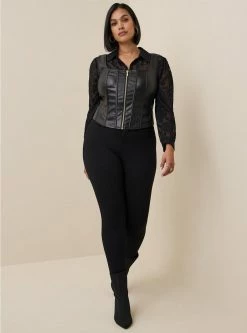 TORRID Faux Leather Zip Front Corset -Cheap Torrid Shop 18488861 00684 av1